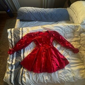 Red Metallic Party Dress